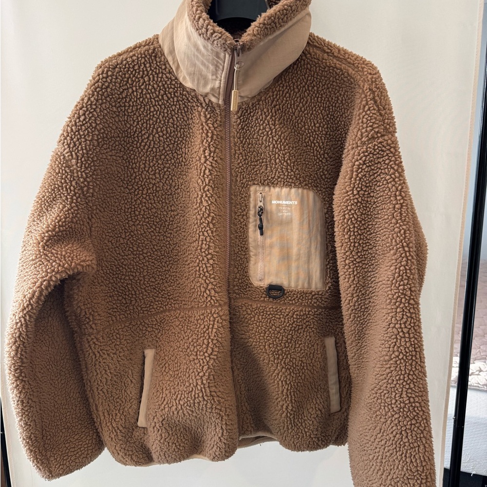 Brown Sherpa Puffer Jacket